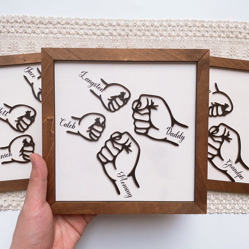 Personalized Fist Bump Framed Sign, Father's Day Gift Sign