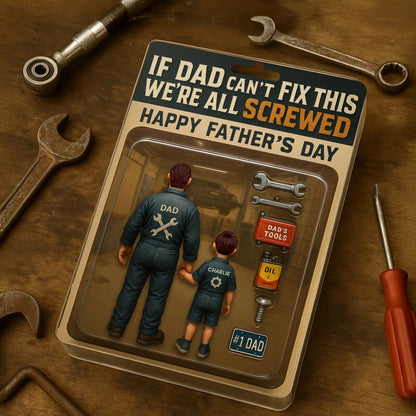 If Dad Can't Fix This We're All Screwed, Mechanic Handy Man Custom Figure Personalized Acrylic Block Plaque, Father's Day Gift for Dad, Gift for Husband