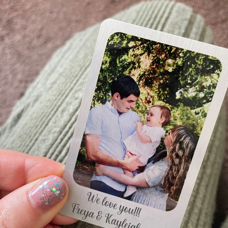 Personalized Metal Wallet Photo Card, Father's Day Gift