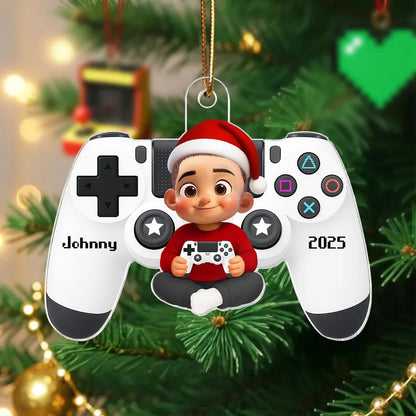 Personalized Gamer Ornament for Boys, Christmas Gift for Kids, Teenagers
