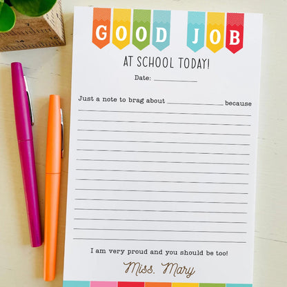 Personalized Name Teacher Notepad,Good Job Student Notepad, Appreciation Gift For Teacher