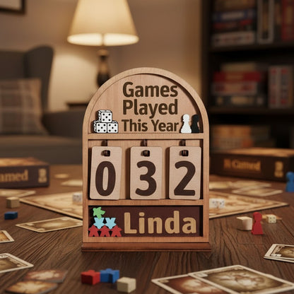 Personalized Games Played This Year Counter Mini Plaque With Flat Base, Family Game Night Tracker, Gift For Family, Couple Gift, Board Game Lover