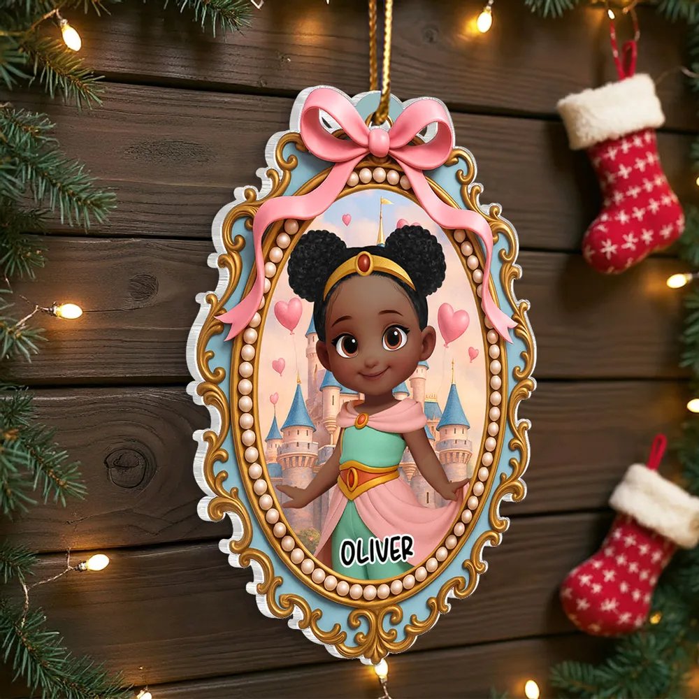 Magical Castle Coquette Bow Little Princess - Personalized Acrylic Ornament - Christmas Gift For Granddaughter Daughter