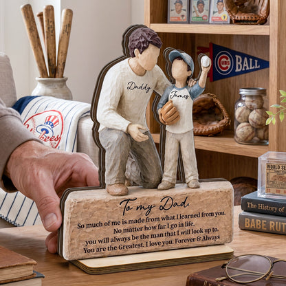 You Are The Greatest Father & Son 2D Flat Printed - Personalized 2-Layered Wooden Plaque - Sentimental Father's Day Gift For Dad From Son