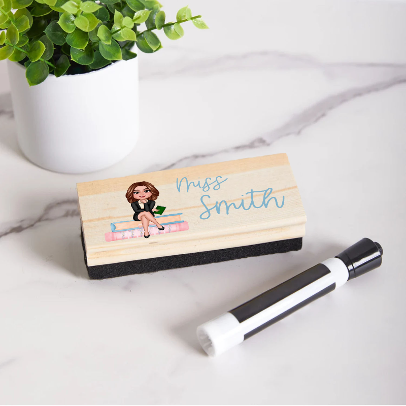 Personalized Teacher Pink Notebook Whiteboard Eraser, End Of The School Year Gift For Teachers, Teacher Appreciation Gift