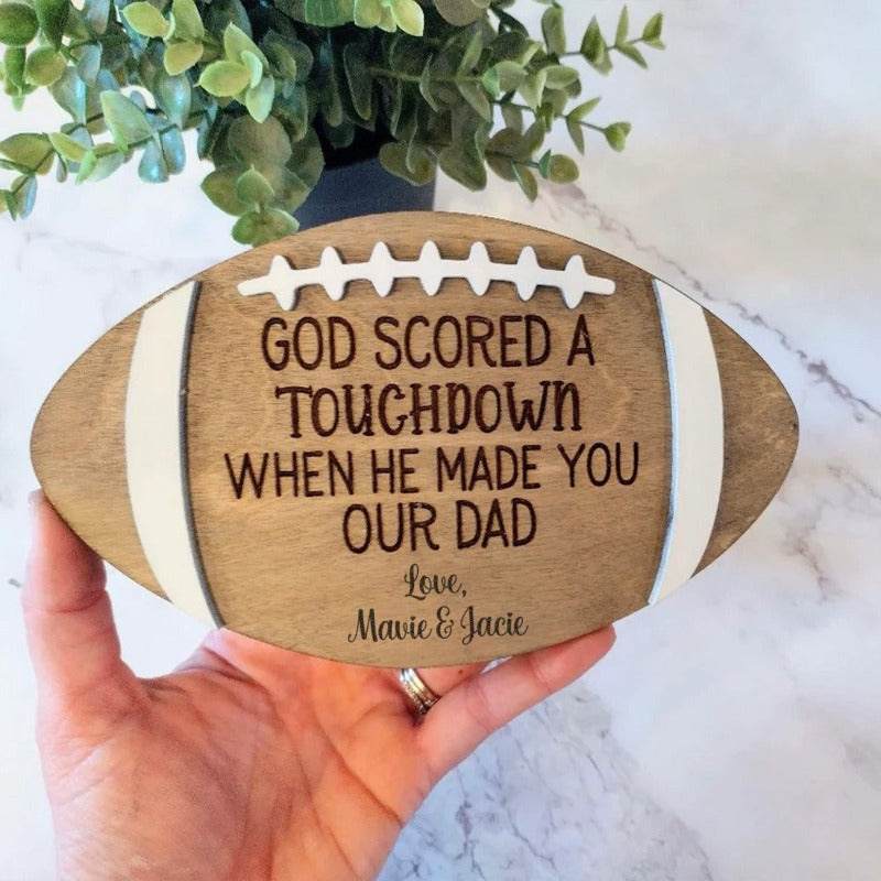 Personalized Touchdown Football Sign, Father's Day Gift