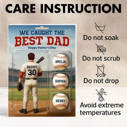 Custom Figure We Caught The Best Dad Baseball With Kids' Names Personalized Acrylic Block Plaque, Perfect Father's Day Gift For Him, For Dad, For Baseball Lover