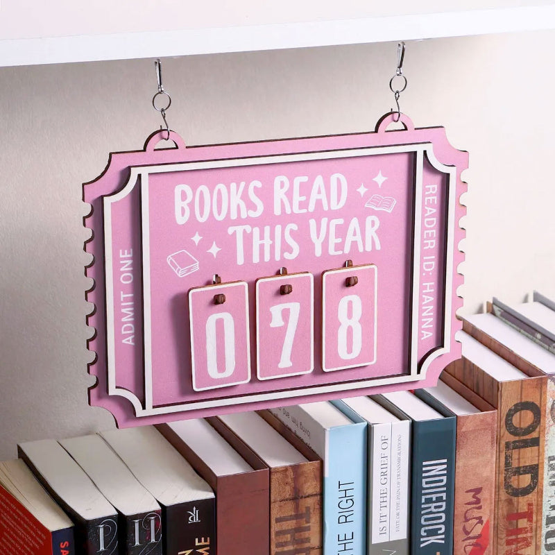 Personalized Ticket Books Read Tracker Hanging Sign, Bookish Decor, Bookish Gift, Gift for Readers, Book Lovers Gift