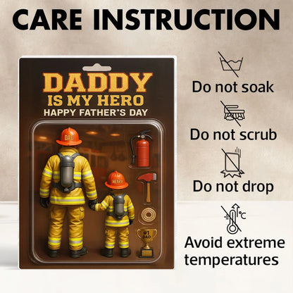 Best Firefighter' Dad Custom Figure Personalized Acrylic Block Plaque, Father's Day Gift for Dad, Gift for Husband