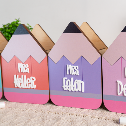 Personalized Pastel Teacher Pencil Holder for Teacher Appreciation Gift, End Of School Year Gift