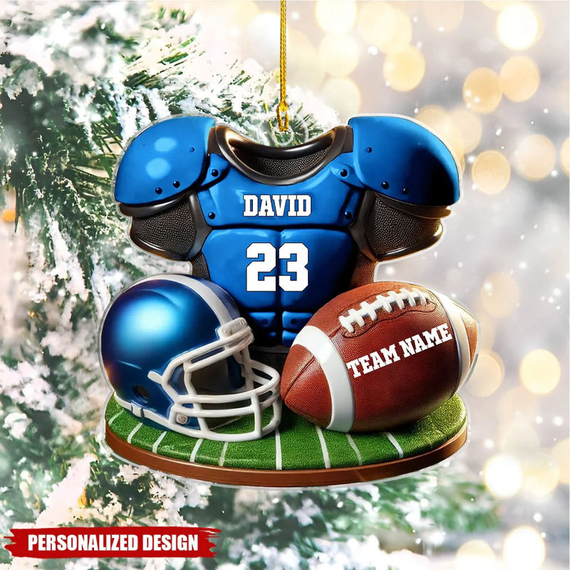Personalized Football Jersey Uniform 3D Effect Acrylic Ornament
