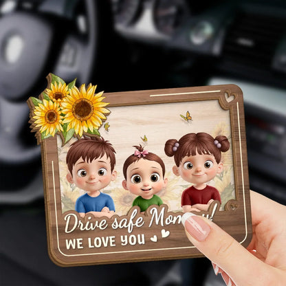 Personalized Miles May Pass But Love Stays Close Car Visor Clip, Heartfelt Mother's Day Gift For Mom, Grandma