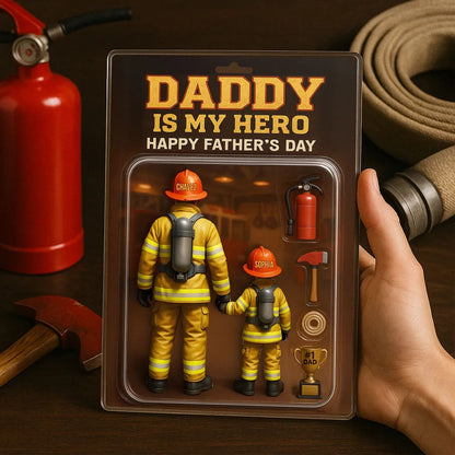 Best Firefighter' Dad Custom Figure Personalized Acrylic Block Plaque, Father's Day Gift for Dad, Gift for Husband