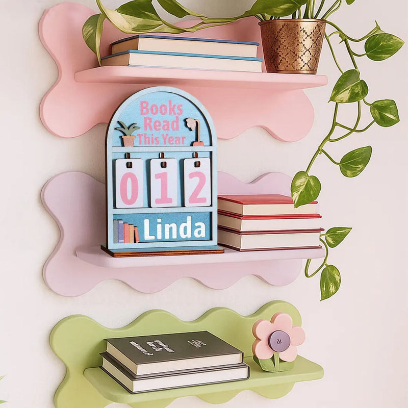 Personalized Books Read This Year Counter Mini Plaque With Flat Base, Gift for Readers, Book Lovers Gift, Bookshelf Decor