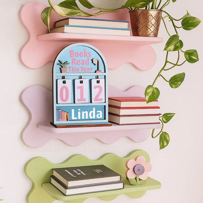 Personalized Books Read This Year Counter Mini Plaque With Flat Base, Gift for Readers, Book Lovers Gift, Bookshelf Decor