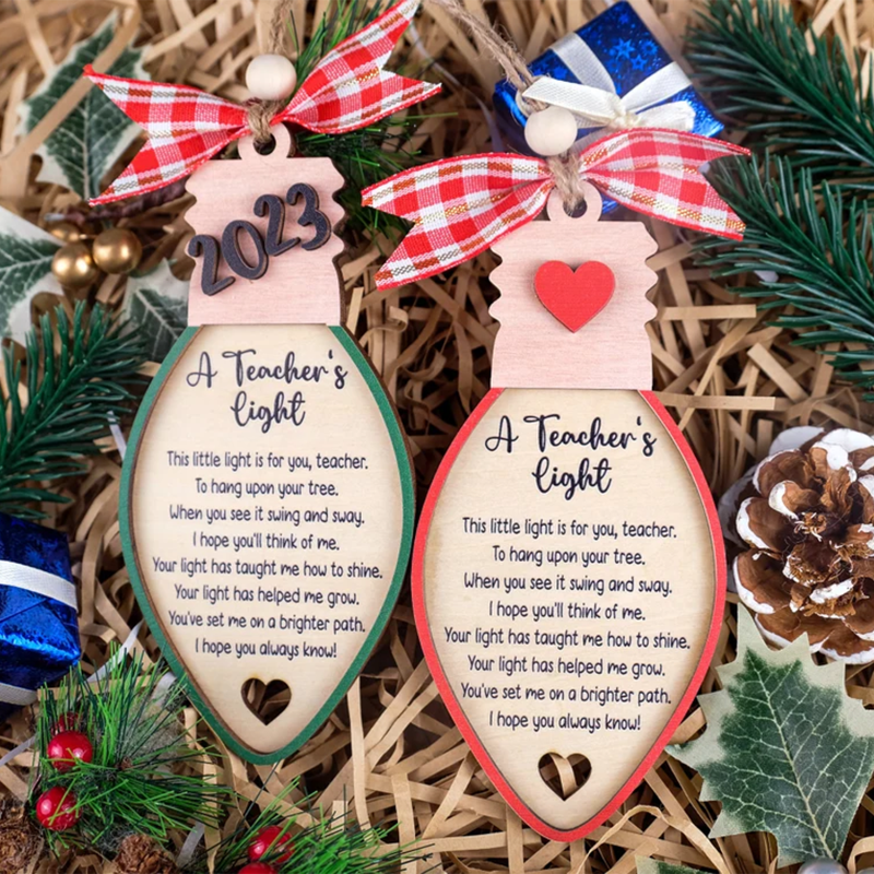 A Teachers Light Christmas Ornament, End Of The Year Gift Idea