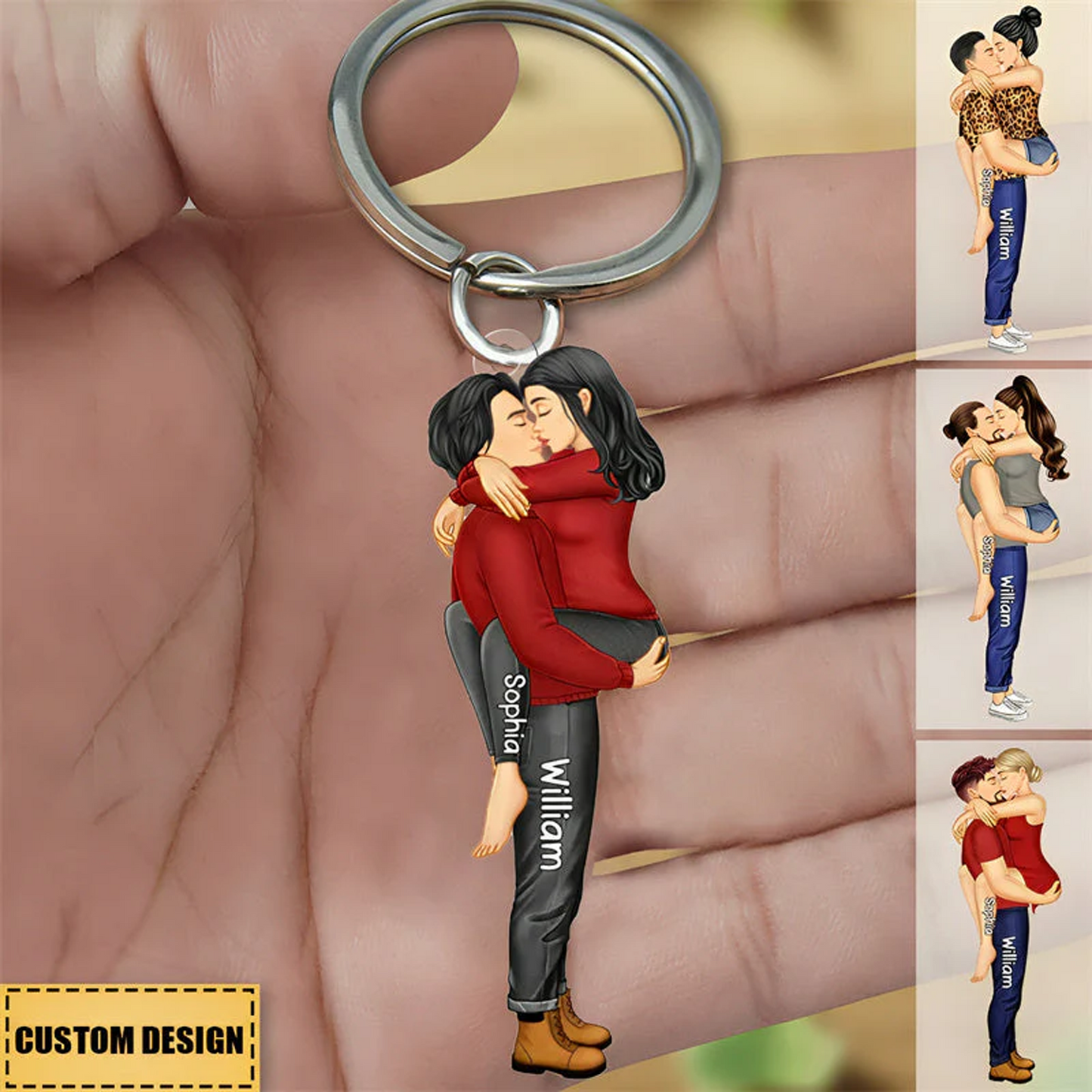 Personalized Couple Kissing Keychain, Heartfelt Gift For Couple, For Him, For Her, Boyfriend, Girlfriend, Husband, Wife