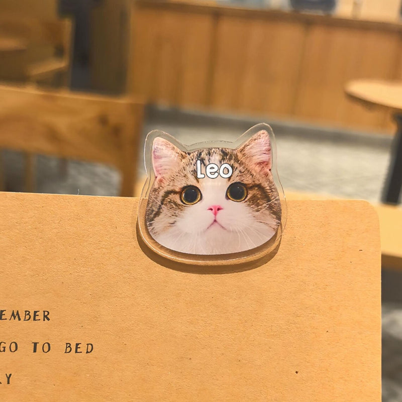 Custom Pet Photo Clip – Acrylic Personalized Binder Clip for Notes, Files, Books, Cute Gift for Readers, Book Lovers Gift