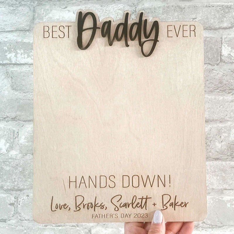 Personalized Father's Day Handprint Sign, Father's Day Gift from Kids