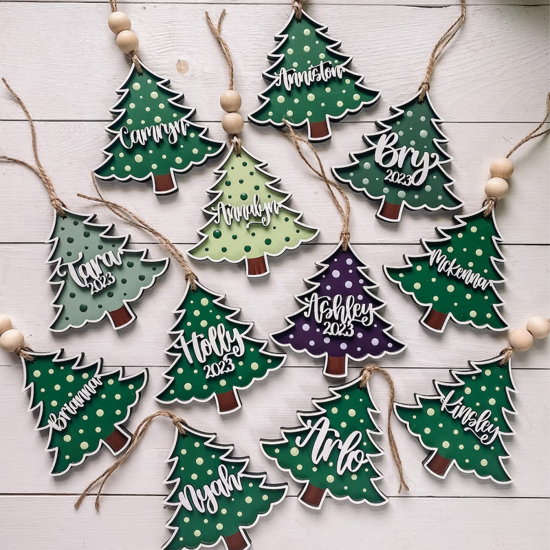 Personalized Christmas Tree Stocking Name Tags / Gift Tags / Ornament, Christmas Ornament, Christmas Decorations
