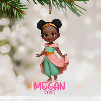 Princess Personalized Acrylic Ornament, Christmas Gift for Kid Girls