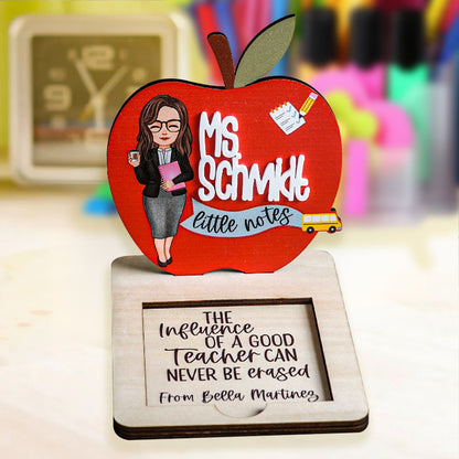 Personalized Teacher Apple Sticky Note Holder, End Of School Year Gift For Teacher, Teacher Appreaciation, Office Decor