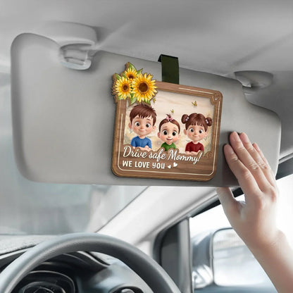 Personalized Miles May Pass But Love Stays Close Car Visor Clip, Heartfelt Mother's Day Gift For Mom, Grandma