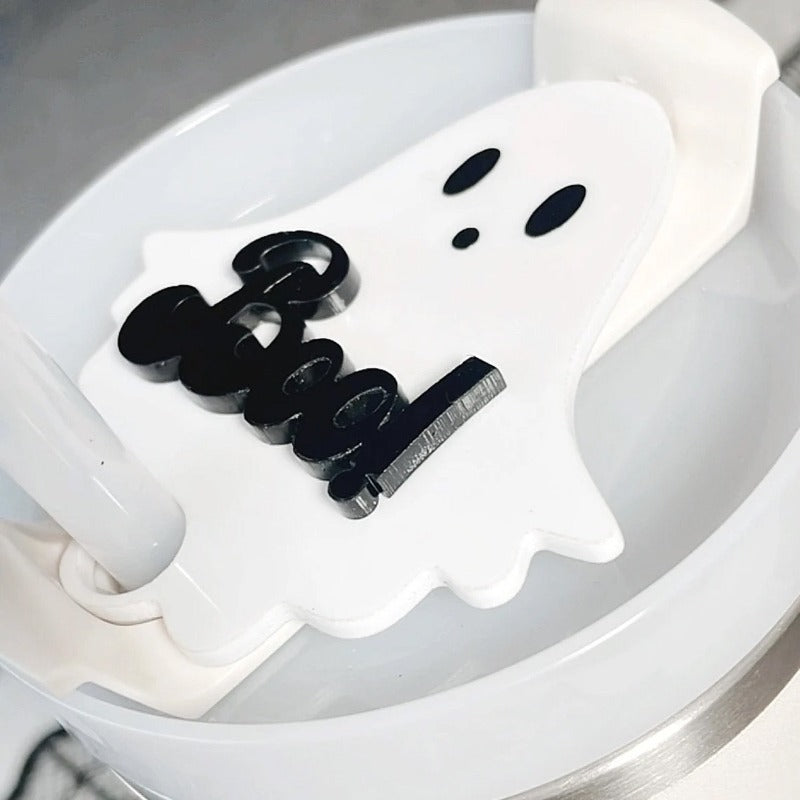 Personalized Halloween Stanley Cup Tags - Ghost Tumbler Plates - Tumbler Accessories
