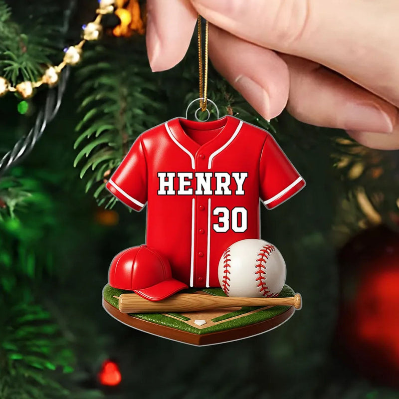 Baseball Kit 3D Effect - Personalized Acrylic Ornament - Christmas Gift For Son, Boyfriend, Gift For Him
