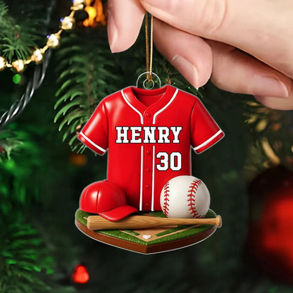 Baseball Kit 3D Effect - Personalized Acrylic Ornament - Christmas Gift For Son, Boyfriend, Gift For Him