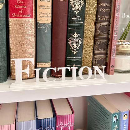 Bookshelf Labels White Acrylic Plaque With Flat Base Add On