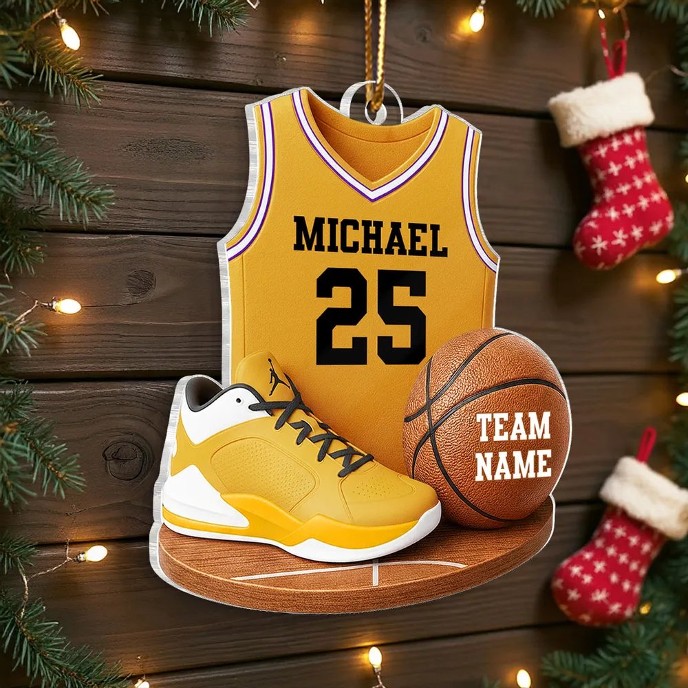 Basketball Kit - Personalized Acrylic Ornament - Christmas Gift For Son, Boyfriend, Gift For Him