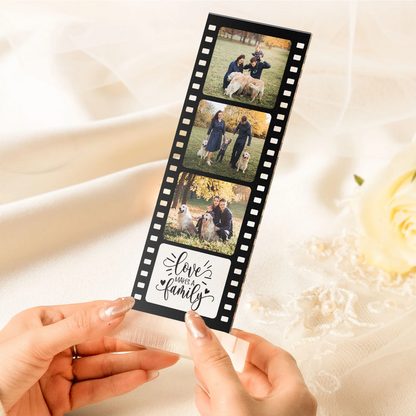 Personalized Loves Make A Family Acrylic Photo Film Strip, Couple Gift, Valentine's Day Gift For Wife Husband, Anniversary