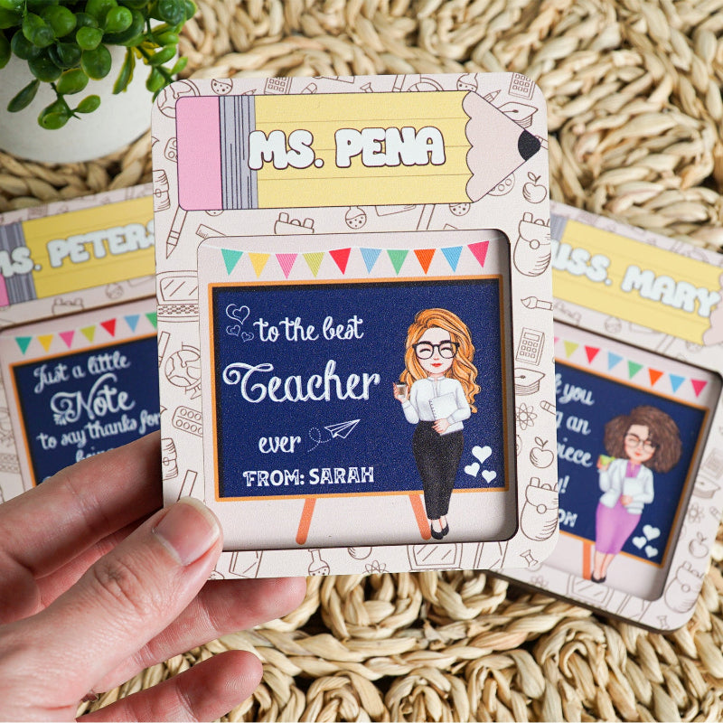 Personalized Sticky Note Holder, Thoughtful Teacher Appreciation Gift, End of Year Desk Organizer