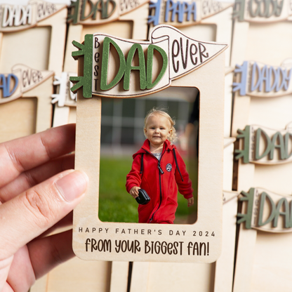 Personalized Biggest Fans Of Dad Photo Holder, Father's Day Gift Ideas