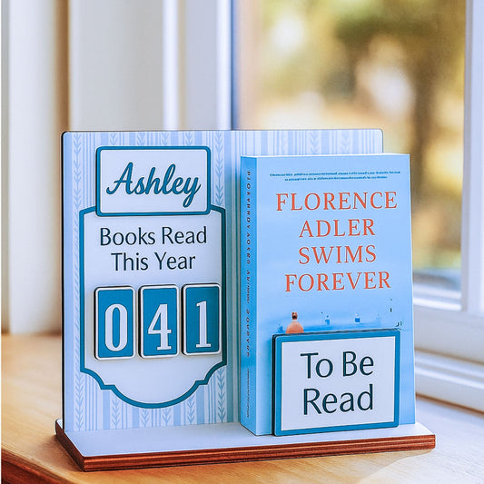 Personalized Books Read This Year Tracker Book Holder, Gift for Readers, Book Lover Gift, Bookshelf Decor