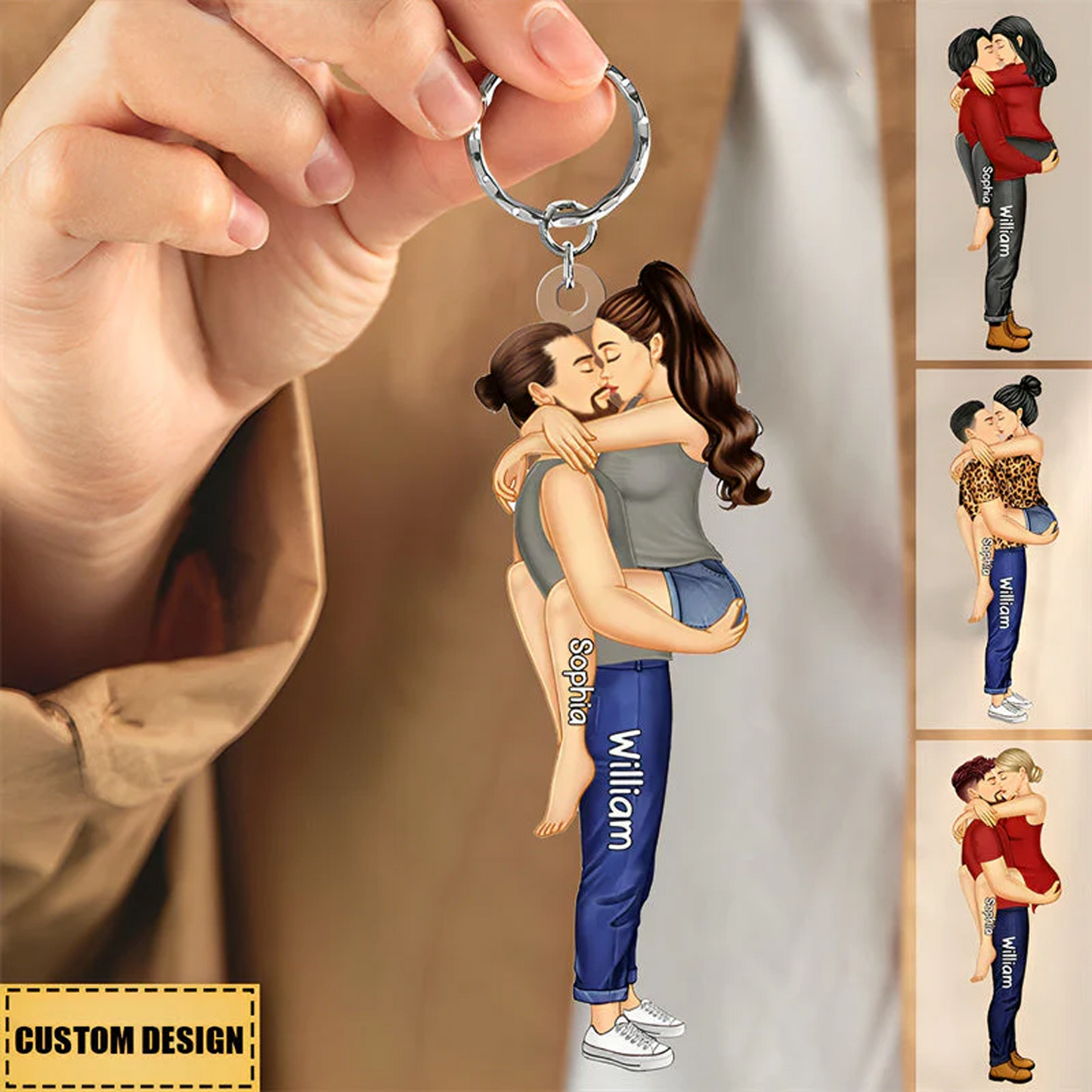 Personalized Couple Kissing Keychain, Heartfelt Gift For Couple, For Him, For Her, Boyfriend, Girlfriend, Husband, Wife