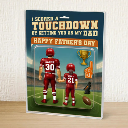 I Scored A Touchdown Getting You as my Dad, Custom Figure Personalized Acrylic Block Plaque, Father's Day Gift for Dad, Gift for Husband