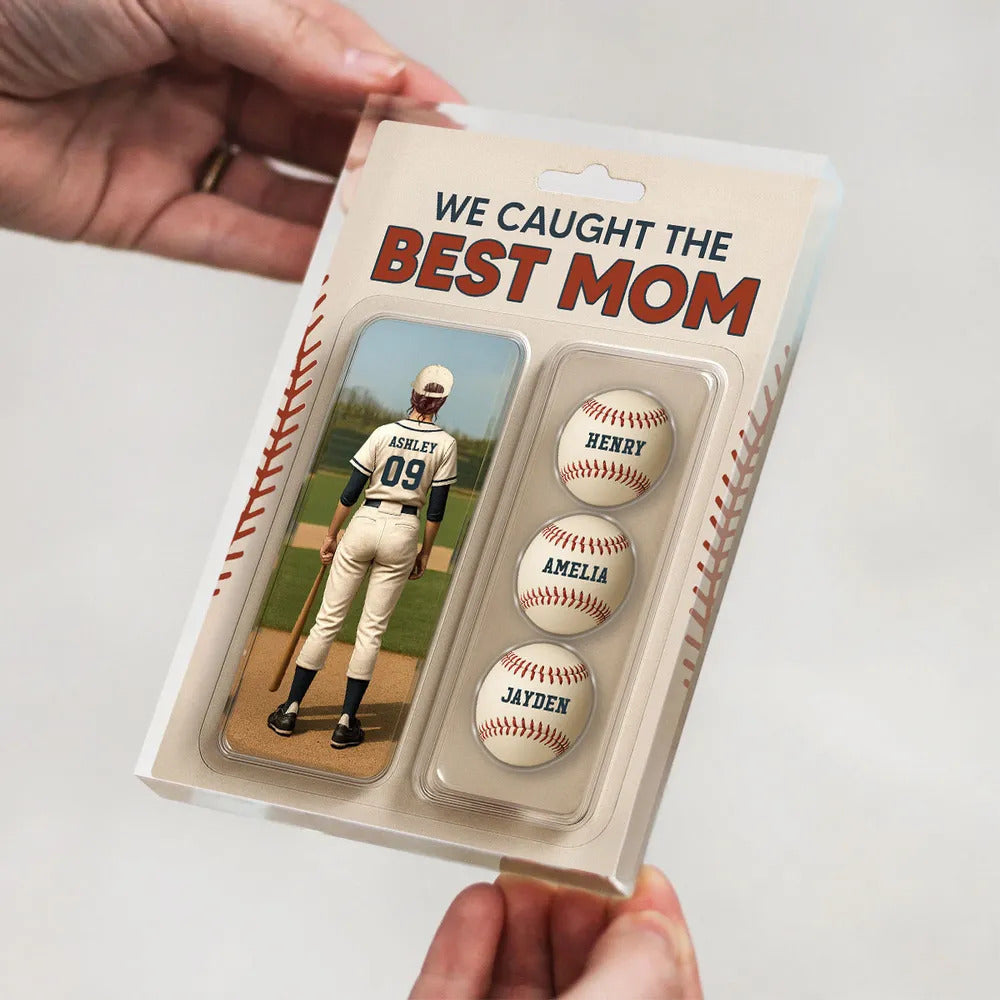 We Caught The Best Mom Baseball Lover Toy Box Figure Style Personalized Acrylic Block Plaque