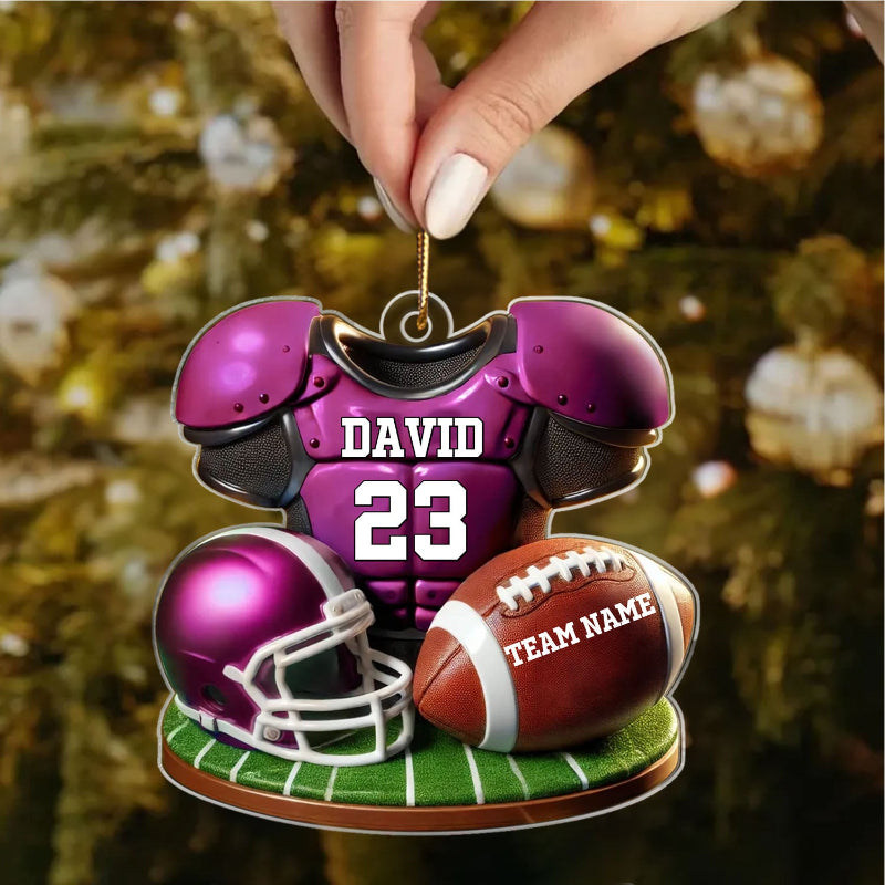 Personalized Football Jersey Uniform 3D Effect Acrylic Ornament
