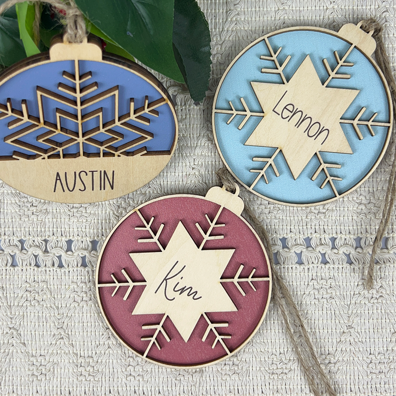 Personalized Snowflake Ornament, Christmas Ornament
