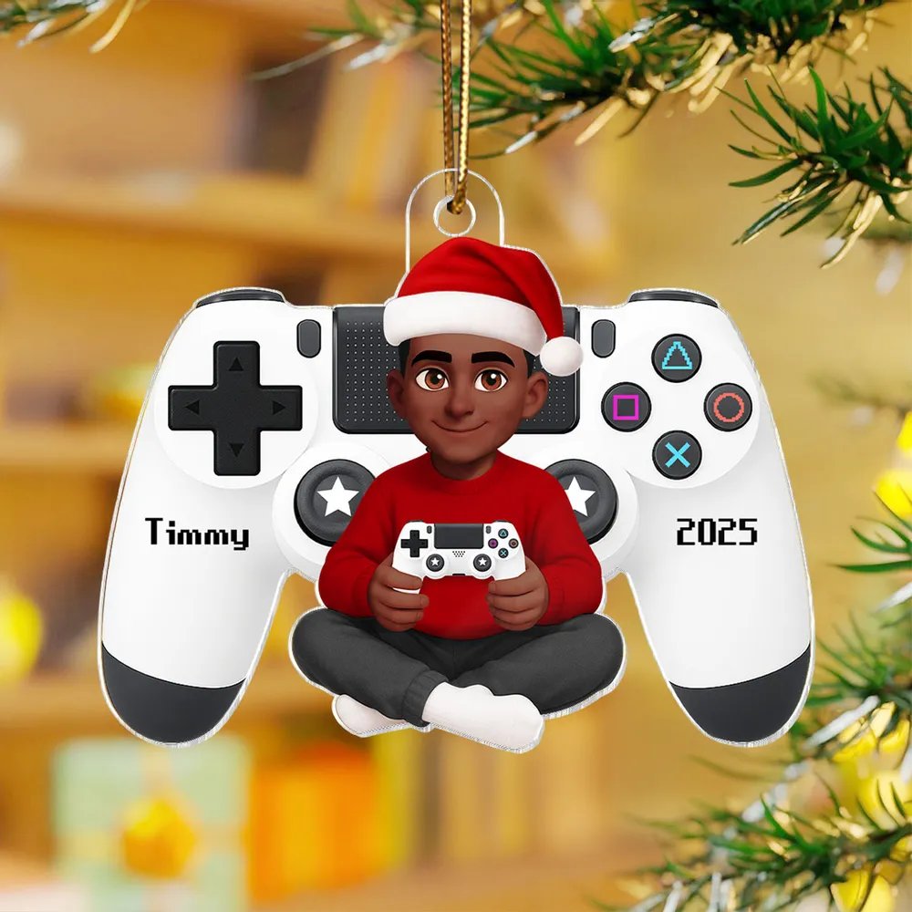 Personalized Gamer Ornament for Boys, Christmas Gift for Kids, Teenagers