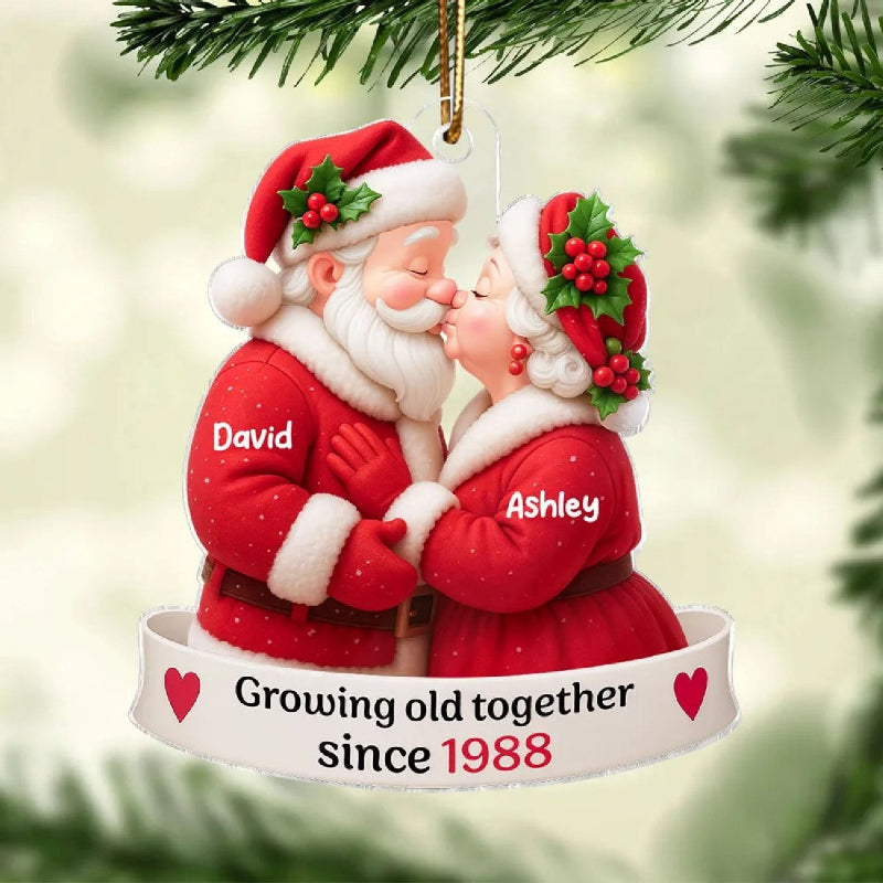Personalized Couples Christmas Ornament, Growing Old Together Acrylic