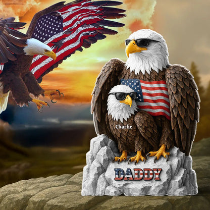 Eagle Dad Grandpa Personalized Acrylic Block Plaque, Perfect Keepsake, Paperweight, 2025 Father's Day Gift For Dad, For Grandpa