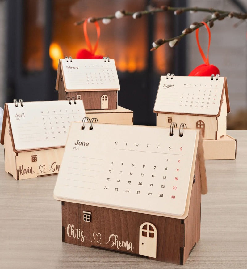Personalized Couple Name House Storage Box Calendar, Valentine Gift for Couple