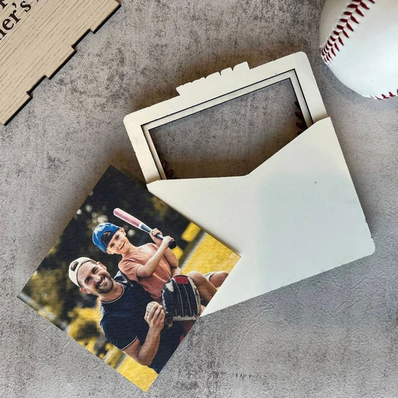 Personalized Hit A Homerun Photo Frame Magnet, Father's Day Gift