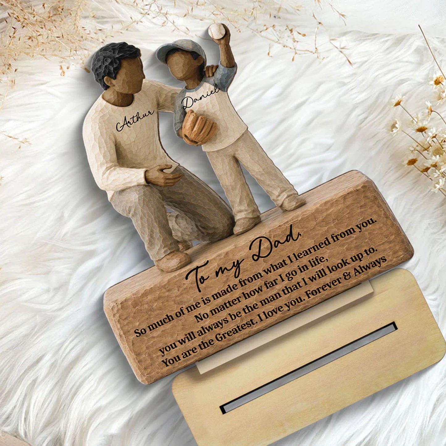 You Are The Greatest Father & Son 2D Flat Printed - Personalized 2-Layered Wooden Plaque - Sentimental Father's Day Gift For Dad From Son