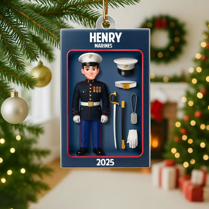Military Action Figure - Personalized Acrylic Ornament - Special Gift For The Military