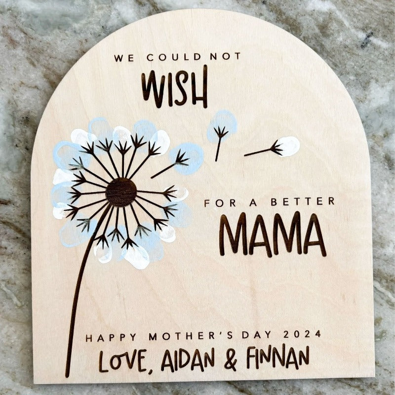 Personalized Could Not Wish A Better Mom, Mother's Day Fingerprint Sign