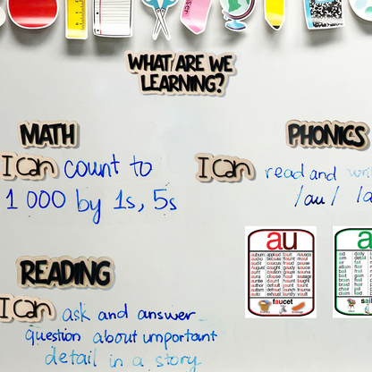 Personalized Classroom Objectives Board Display, Teacher Class Labels